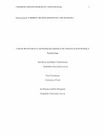 Research paper thumbnail of Coherent Motion Sensitivity and Reading Development In the Transition From Pre-Reading to Reading Stage