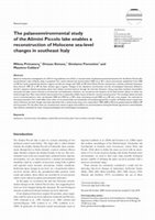 Research paper thumbnail of The Palaeoenvironmental Study of Alimini Piccolo Lake Enables a Reconstruction of Holocene Sea-Level Changes In Southeast Italy