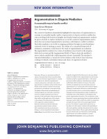 Research paper thumbnail of Argumentation in dispute mediation: A reasonable way to handle conflict