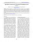 Research paper thumbnail of Agricultural cooperatives for agricultural development in Iran