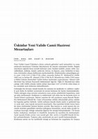 Research paper thumbnail of Kucur, Sadi S., "Üsküdar Yeni Valide Camii Haziresi Mezartaşları"