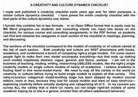 Research paper thumbnail of GIANT TABLE OF EVERYTHING by RTGreene 20 Models of Creativity, 10 Models of Culture Dynamics