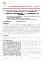 Research paper thumbnail of DIRECT AND DERIVATIVE SPECTROPHOTOMETRIC DETERMINATION OF COPPER(II) AND NICKEL(II) IN BEER, WINE AND EDIBLE OILS