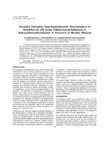 Research paper thumbnail of Sensitive Derivative Spectrophotometric Determination of Molybdenum (VI) using 3-Methoxysalcilaldehyde-4- hydroxybenzoylhydrazone in Presence of Micellar Medium