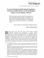 Research paper thumbnail of '"A sort of inland Norfolk Island"? Isolation, Coercion and Resistance on the Wellington Valley Convict Station, 1823-26'