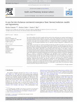 Research paper thumbnail of A case for late-Archaean continental emergence from thermal evolution models and hypsometry