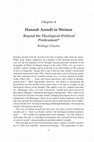 Research paper thumbnail of "Hannah Arendt in Weimar: Beyond the Theological-Political Predicament?"