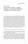 Research paper thumbnail of Alessandria d'Egitto e i gruppi "gnostici": annotazioni preliminari a margine di tre volumi recenti