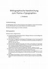 Research paper thumbnail of Bibliographische Handreichung zum Thema »Typographie«