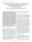 Research paper thumbnail of Achievable Spatial Throughput in Multi-antenna Cognitive Underlay Networks with Multi-hop Relaying