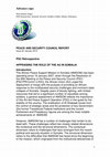 Research paper thumbnail of APPRAISING THE ROLE OF THE African Union IN SOMALIA (AMISOM)