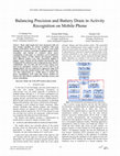 Research paper thumbnail of Balancing Precision and Battery Drain in Activity Recognition on Mobile Phone