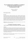 Research paper thumbnail of “La revolución de los españoles en Aranjuez”: el mito del 19 de marzo hasta la Constitución de Cádiz