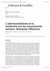 Research paper thumbnail of "L’altermondialisme et la recherche sur les mouvements sociaux. Quelques réflexions" (traduction), Donatella Della Porta