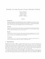 Research paper thumbnail of Feasibility of locating tumours in lung via kinaesthetic feedback