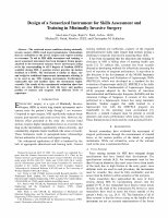 Research paper thumbnail of Design of a sensorized instrument for skills assessment and training in minimally invasive surgery