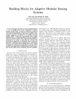 Research paper thumbnail of Building blocks for adaptive modular sensing systems