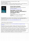 Research paper thumbnail of Sovereignty, territory and authority: Boundary maintenance in contemporary Africa