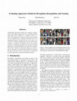 Research paper thumbnail of Evaluating appearance models for recognition, reacquisition, and tracking