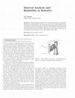 Research paper thumbnail of Interval analysis and reliability in robotics