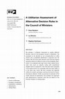 Research paper thumbnail of A Utilitarian Assessment of Alternative Decision Rules in the Council of Ministers