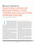 Research paper thumbnail of Digitizing the Benson Latin American Collection at UTexas