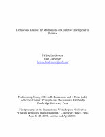 Research paper thumbnail of Democratic Reason: the Mechanisms of Collective Intelligence in Politics