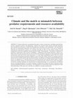 Research paper thumbnail of Climate and the match or mismatch between predator requirements and resource availability