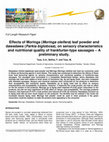 Research paper thumbnail of Effects of Moringa (Moringa oleifera) leaf powder and dawadawa (Parkia biglobosa), on sensory characteristics and nutritional quality of frankfurter-type sausages – A preliminary study