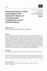 Research paper thumbnail of 2014 - Virtual attractors, actual assemblages: How Luhmann’s theory of communication complements actor-network theory