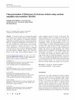 Research paper thumbnail of Characterization of Malaysian Trichoderma isolates using random amplified microsatellites (RAMS)