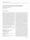 Research paper thumbnail of Cultural and learning differences in the Judd illusion