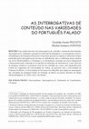 Research paper thumbnail of As interrogativas de conteúdo nas variedades do português falado