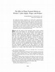 Research paper thumbnail of The Effect of Wage Payment Reform on Workers' Labor Supply, Wages, and Welfare