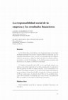 Research paper thumbnail of La Responsabilidad Social de la Empresa y los resultados financieros [with  M.R. Balaguer]