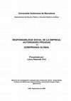 Research paper thumbnail of Albareda, L. (September, 2006). Resposabilidad social de la empresa, autoridades privadas y gobernanza global. Master Degree Dissertation for the MA in International Relations and European Integration. Autonomous University of Barcelona.