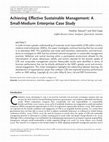 Research paper thumbnail of Achieving Effective Sustainable Management: A Small-Medium Enterprise Case Study