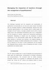 Research paper thumbnail of Managing the migration of teachers through the recognition of qualifications