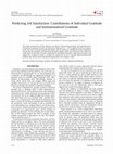 Research paper thumbnail of Predicting Job Satisfaction: Contributions of individual gratitude and institutionalized gratitude.