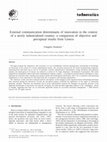 Research paper thumbnail of External communication determinants of innovation in the context of a newly industrialised country