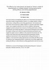 Research paper thumbnail of The effects of an instructional unit based on Tolmin's model of argumentation on college students' writing performance, writing efficacy and writing apprehension