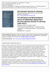 Research paper thumbnail of The Statistical and Methodological Acuity of Scholarship Appearing  in the International Journal of Listening (1987-2011) 