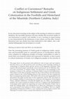 Research paper thumbnail of Conflict or Coexistence? Remarks on Indigenous Settlement and Greek Colonization in the Foothills and Hinterland of the Sibaritide (Northern Calabria, Italy)