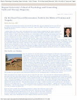 Research paper thumbnail of On the Road Toward Restoration: Faith in the Midst of Trauma and Tragedy