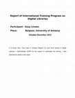 Research paper thumbnail of Report of International Training Program on Digital Libraries