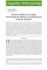 Research paper thumbnail of Words to Make you Laugh?: Performing the Public in Guadeloupean Comedy Sketches