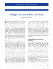 Research paper thumbnail of Religion and the Public University