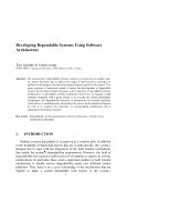 Research paper thumbnail of Developing Dependable Systems Using Software Architecture