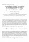 Research paper thumbnail of Metodología de tipificación hidrológica de los humedales españoles con vistas a su valoración y a su gestión. Aplicación a los humedales de Doñana