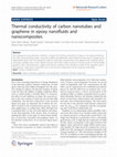 Research paper thumbnail of Thermal conductivity of carbon nanotubes and graphene in epoxy nanofluids and nanocomposites